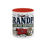 Grandpa Can Fix Anything Coffee Mug — Funny Gift From Grandkids — Accent Ceramic 11oz 15oz — Front view — Photo 4