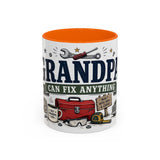Grandpa Can Fix Anything Coffee Mug — Funny Gift From Grandkids — Accent Ceramic 11oz 15oz — Front view — Photo 11