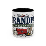 Grandpa Can Fix Anything Coffee Mug — Funny Gift From Grandkids — Accent Ceramic 11oz 15oz — Front view — Photo 1