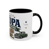 Grandpa Can Fix Anything Coffee Mug — Funny Gift From Grandkids — Accent Ceramic 11oz 15oz — Right view — Photo 17