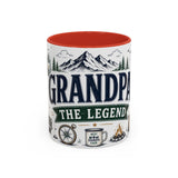 Grandpa The Legend Coffee Mug — Gift From Grandkids — Accent Color Ceramic 11oz 15oz — Front view — Photo 4