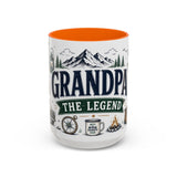 Grandpa The Legend Coffee Mug — Gift From Grandkids — Accent Color Ceramic 11oz 15oz — Front view — Photo 13