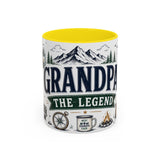 Grandpa The Legend Coffee Mug — Gift From Grandkids — Accent Color Ceramic 11oz 15oz — Front view — Photo 12