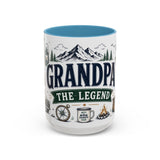 Grandpa The Legend Coffee Mug — Gift From Grandkids — Accent Color Ceramic 11oz 15oz — Front view — Photo 10