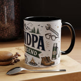 Grandpa The Legend Coffee Mug — Gift From Grandkids — Accent Color Ceramic 11oz 15oz — Product view — Photo 20