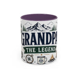 Grandpa The Legend Coffee Mug — Gift From Grandkids — Accent Color Ceramic 11oz 15oz — Front view — Photo 16