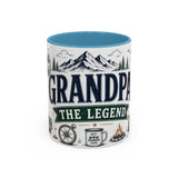 Grandpa The Legend Coffee Mug — Gift From Grandkids — Accent Color Ceramic 11oz 15oz — Front view — Photo 9
