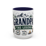 Grandpa The Legend Coffee Mug — Gift From Grandkids — Accent Color Ceramic 11oz 15oz — Front view — Photo 6