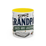 Grandpa's Jokes Are Legendary Coffee Mug — Funny Gift From Grandkids — Accent Ceramic 11oz 15oz — Front view — Photo 12
