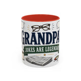 Grandpa's Jokes Are Legendary Coffee Mug — Funny Gift From Grandkids — Accent Ceramic 11oz 15oz — Front view — Photo 4