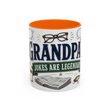Grandpa's Jokes Are Legendary Coffee Mug — Funny Gift From Grandkids — Accent Ceramic 11oz 15oz — Front view — Photo 11