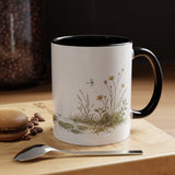Green Frog Accent Mug | Watercolor Nature Coffee Cup | 11oz 15oz Waterside Animal Gift — 11oz / Black — context-1