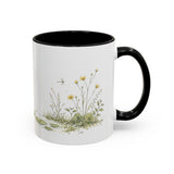 Green Frog Accent Mug | Watercolor Nature Coffee Cup | 11oz 15oz Waterside Animal Gift — 11oz / Black — right