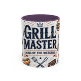 Grill Master Coffee Mug — Father's Day Gift for Dad — Accent Color Ceramic 11oz 15oz — Front view — Photo 16