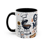 Grill Master Coffee Mug — Father's Day Gift for Dad — Accent Color Ceramic 11oz 15oz — Left view — Photo 18