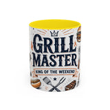 Grill Master Coffee Mug — Father's Day Gift for Dad — Accent Color Ceramic 11oz 15oz — Front view — Photo 12