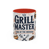 Grill Master Coffee Mug — Father's Day Gift for Dad — Accent Color Ceramic 11oz 15oz — Front view — Photo 4