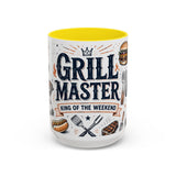 Grill Master Coffee Mug — Father's Day Gift for Dad — Accent Color Ceramic 11oz 15oz — Front view — Photo 14