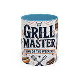 Grill Master Coffee Mug — Father's Day Gift for Dad — Accent Color Ceramic 11oz 15oz — Front view — Photo 9