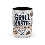 Grill Master Coffee Mug — Father's Day Gift for Dad — Accent Color Ceramic 11oz 15oz — Front view — Photo 5