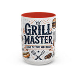 Grill Master Coffee Mug — Father's Day Gift for Dad — Accent Color Ceramic 11oz 15oz — Front view — Photo 8