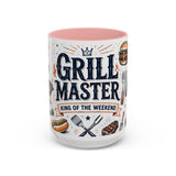 Grill Master Coffee Mug — Father's Day Gift for Dad — Accent Color Ceramic 11oz 15oz — Front view — Photo 7