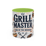 Grill Master Coffee Mug — Father's Day Gift for Dad — Accent Color Ceramic 11oz 15oz — Front view — Photo 15