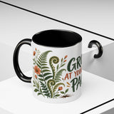 Grow At Your Own Pace Mug, Botanical Inspirational Coffee Cup, Encouragement Gift, 11oz 15oz Accent Mug — Product view — Photo 22