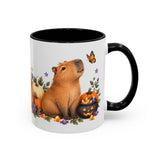 Halloween Capybara Mug, Pumpkin Patch, Cute Animal Lover Gift, Watercolor Ceramic Coffee Cup, 11oz 15oz — 11oz / Black — right