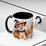 Halloween Corgi Mug, Candy Parade, Cute Animal Lover Gift, Watercolor Ceramic Coffee Cup, 11oz 15oz — 11oz / Black — context-2