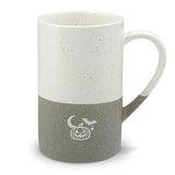 Halloween Engraved Mug, Halloween Pumpkin Bat, 13oz Speckled Ceramic Coffee Cup, Holiday Gift — Front view — Photo 4