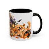 Halloween Golden Retriever Mug, Harvest Haunt, Cute Animal Lover Gift, Watercolor Ceramic Coffee Cup, 11oz 15oz — 11oz / Black — right