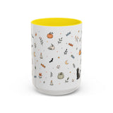 Halloween Party Mug — Ghost Black Cat Candy Watercolor Gift — Accent Cup 11oz 15oz — Front view — Photo 14