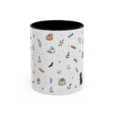 Halloween Party Mug — Ghost Black Cat Candy Watercolor Gift — Accent Cup 11oz 15oz — Front view — Photo 1