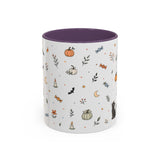 Halloween Party Mug — Ghost Black Cat Candy Watercolor Gift — Accent Cup 11oz 15oz — Front view — Photo 16
