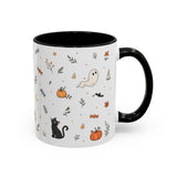 Halloween Party Mug — Ghost Black Cat Candy Watercolor Gift — Accent Cup 11oz 15oz — Right view — Photo 18