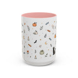 Halloween Party Mug — Ghost Black Cat Candy Watercolor Gift — Accent Cup 11oz 15oz — Front view — Photo 7