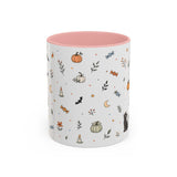 Halloween Party Mug — Ghost Black Cat Candy Watercolor Gift — Accent Cup 11oz 15oz — Front view — Photo 3