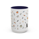 Halloween Party Mug — Ghost Black Cat Candy Watercolor Gift — Accent Cup 11oz 15oz — Front view — Photo 6