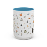 Halloween Party Mug — Ghost Black Cat Candy Watercolor Gift — Accent Cup 11oz 15oz — Front view — Photo 10