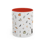 Halloween Party Mug — Ghost Black Cat Candy Watercolor Gift — Accent Cup 11oz 15oz — Front view — Photo 4