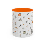 Halloween Party Mug — Ghost Black Cat Candy Watercolor Gift — Accent Cup 11oz 15oz — Front view — Photo 11