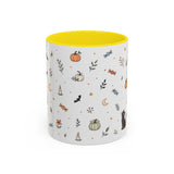Halloween Party Mug — Ghost Black Cat Candy Watercolor Gift — Accent Cup 11oz 15oz — Front view — Photo 12