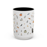 Halloween Party Mug — Ghost Black Cat Candy Watercolor Gift — Accent Cup 11oz 15oz — Front view — Photo 5
