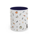 Halloween Party Mug — Ghost Black Cat Candy Watercolor Gift — Accent Cup 11oz 15oz — Front view — Photo 2