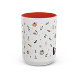 Halloween Party Mug — Ghost Black Cat Candy Watercolor Gift — Accent Cup 11oz 15oz — Front view — Photo 8