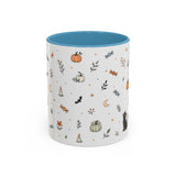 Halloween Party Mug — Ghost Black Cat Candy Watercolor Gift — Accent Cup 11oz 15oz — Front view — Photo 9