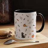 Halloween Party Mug — Ghost Black Cat Candy Watercolor Gift — Accent Cup 11oz 15oz — Product view — Photo 21