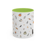 Halloween Party Mug — Ghost Black Cat Candy Watercolor Gift — Accent Cup 11oz 15oz — Front view — Photo 15