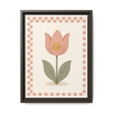 Happy Tulip Framed Nursery Canvas, Storybook Kids Room Wall Art, 12x16 18x24 — Front view — Photo 3